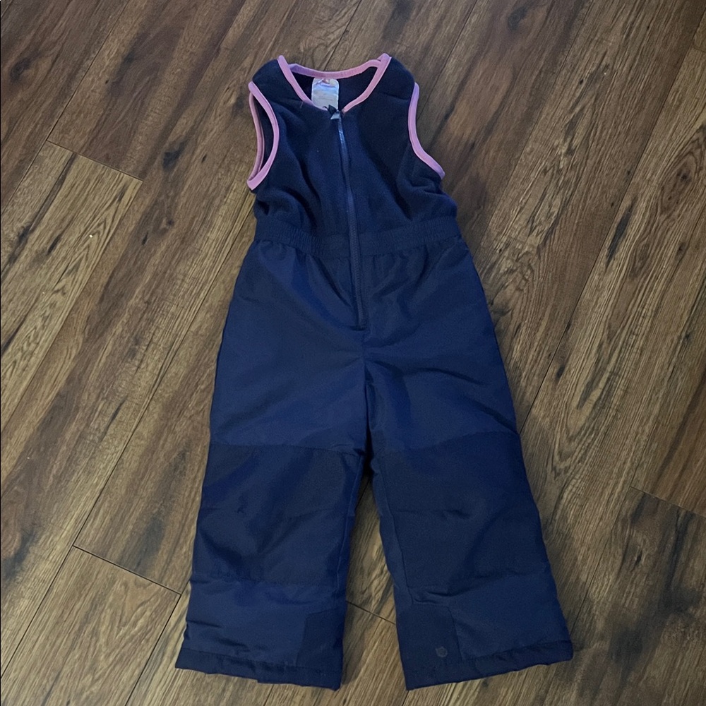 Mini Mouse Kids Navy Snow Bib with Pink Trim